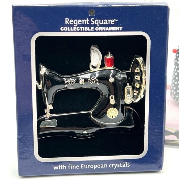 SEWING MACHINE Ornament & Pincushion NEW - Picture 2 of 8